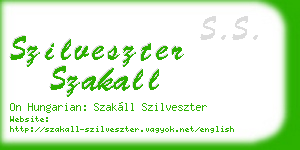 szilveszter szakall business card